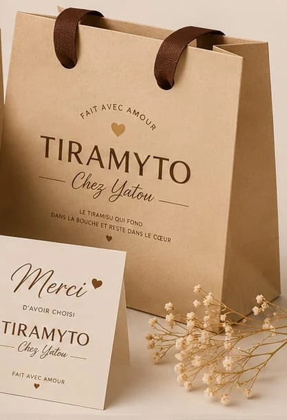 Sac kraft Tiramyto aux anses chocolat